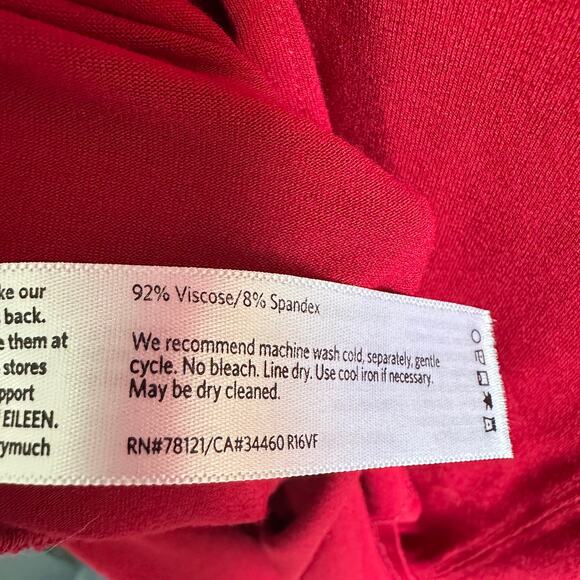 Eileen Fisher Dark Red Tunic 1X Plus Size Top Long Sleeves Stretch Comfort Fall - Picture 6 of 6